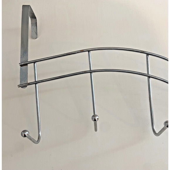 Over The Door 6-Hook Metal Towel and Coat Hanger, Set of 4, 18"L x 8.5"H - Picture 5 of 8